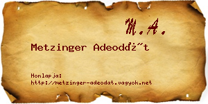 Metzinger Adeodát névjegykártya